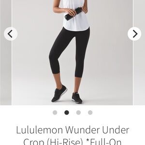 Lululemon Athletica Black Hi-Rise Crop Leggings